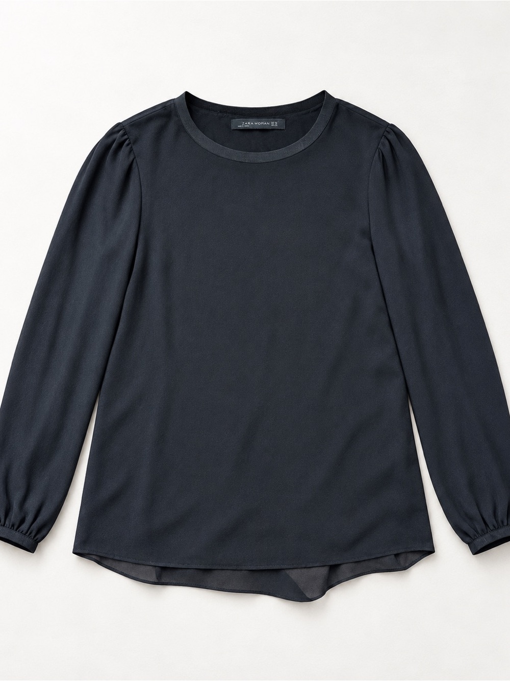 Zara Black Long Sleeve Top Size Medium